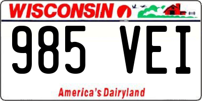 WI license plate 985VEI