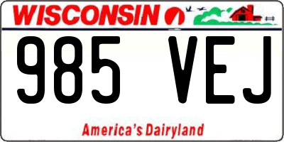 WI license plate 985VEJ