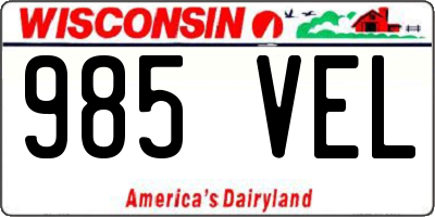 WI license plate 985VEL