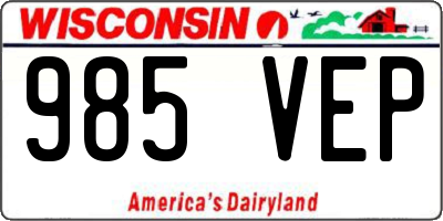 WI license plate 985VEP