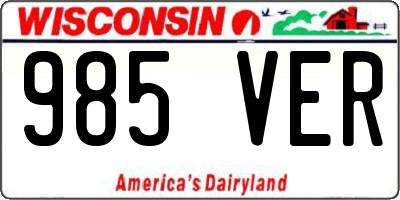 WI license plate 985VER