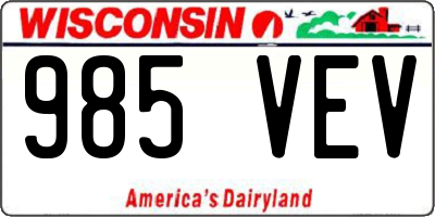 WI license plate 985VEV