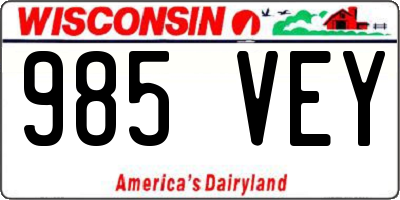 WI license plate 985VEY