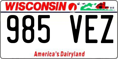 WI license plate 985VEZ