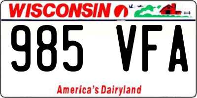 WI license plate 985VFA