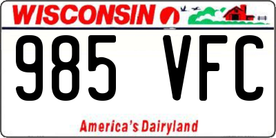 WI license plate 985VFC