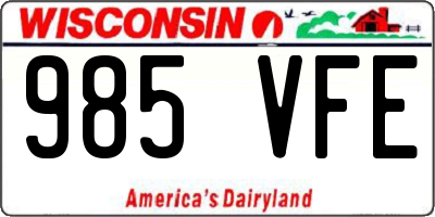 WI license plate 985VFE