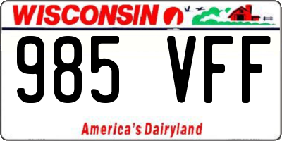 WI license plate 985VFF