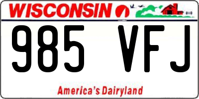 WI license plate 985VFJ