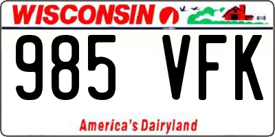 WI license plate 985VFK