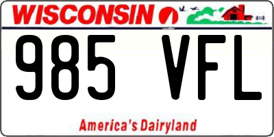 WI license plate 985VFL