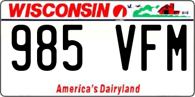 WI license plate 985VFM