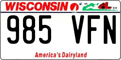 WI license plate 985VFN