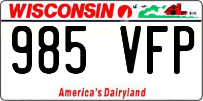 WI license plate 985VFP