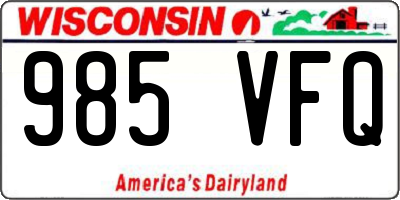 WI license plate 985VFQ