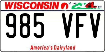 WI license plate 985VFV