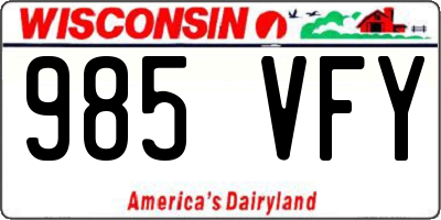 WI license plate 985VFY