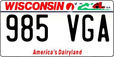WI license plate 985VGA