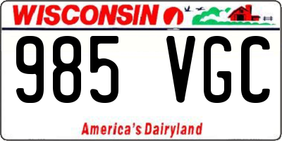 WI license plate 985VGC