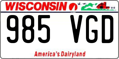 WI license plate 985VGD