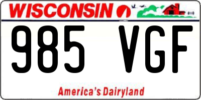 WI license plate 985VGF