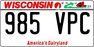 WI license plate 985VPC