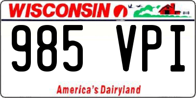 WI license plate 985VPI