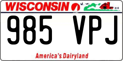 WI license plate 985VPJ