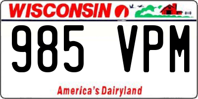 WI license plate 985VPM