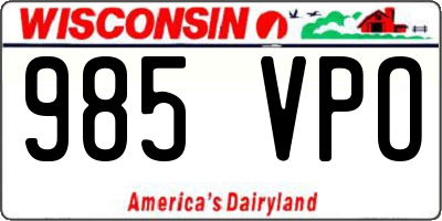 WI license plate 985VPO