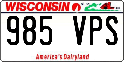 WI license plate 985VPS
