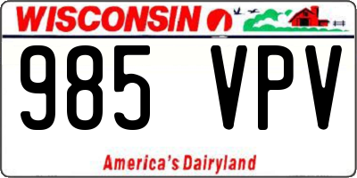 WI license plate 985VPV