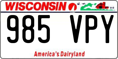 WI license plate 985VPY