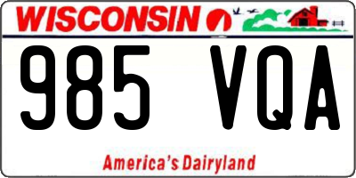 WI license plate 985VQA