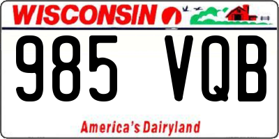 WI license plate 985VQB