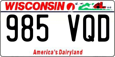 WI license plate 985VQD