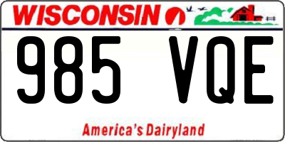 WI license plate 985VQE
