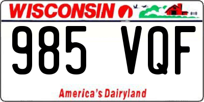 WI license plate 985VQF