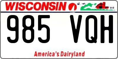 WI license plate 985VQH