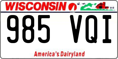 WI license plate 985VQI