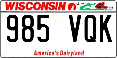 WI license plate 985VQK