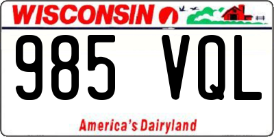WI license plate 985VQL