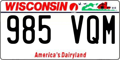 WI license plate 985VQM