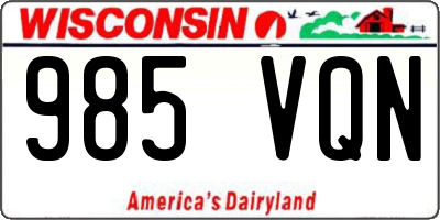 WI license plate 985VQN