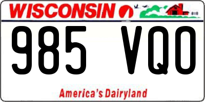 WI license plate 985VQO