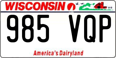 WI license plate 985VQP