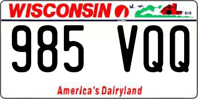 WI license plate 985VQQ