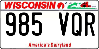 WI license plate 985VQR