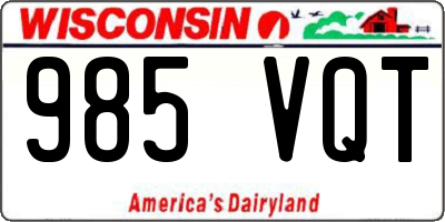 WI license plate 985VQT
