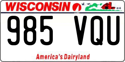 WI license plate 985VQU